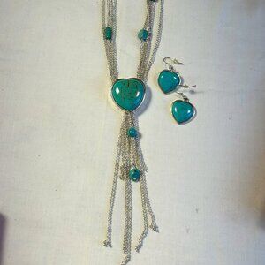 Turquoise Style Matching Necklace & Earrings